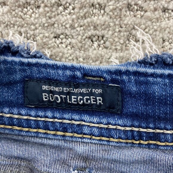 Silver Jeans Women's Cut-off Pants ELYSE Size 34 Slim Blue Denim Jeans Distress - Picture 4 of 14